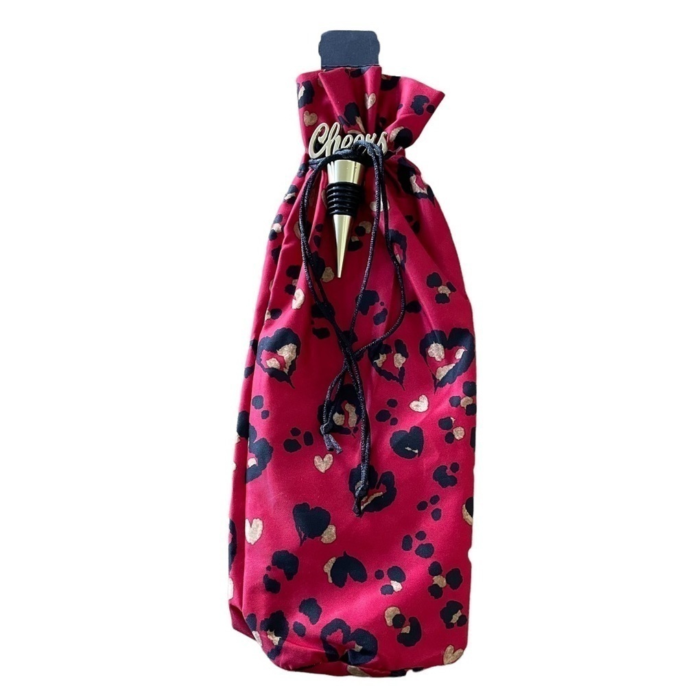 NIB Wine bag & Stopper - Animal print